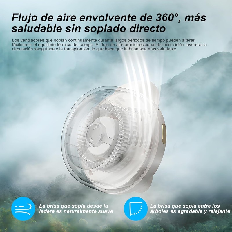 2one Ventilador con Clip para la Cintura,Mini Ventilador Compacto con
