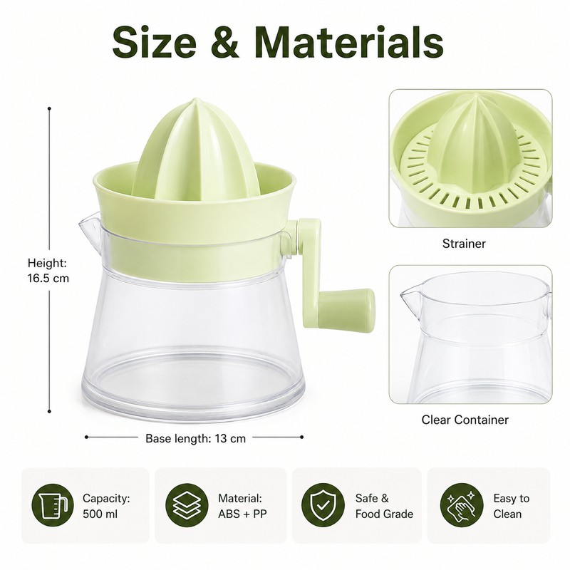 Manual Citrus Juicer for Fresh Juice – Hand-Crank Orange &