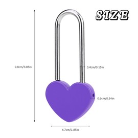 VeYocilk Love Lock Heart Padlock, Purple Single Heart Wish Lock for Lovers Wedding, Valentines, Anniversary, Travel, Valentines Day(No Key)