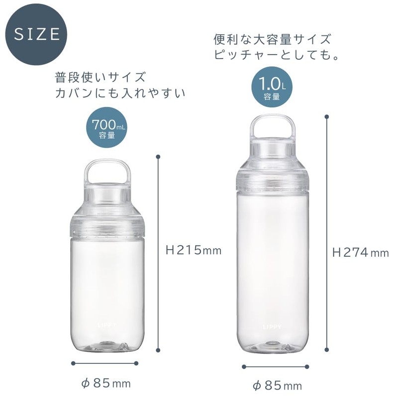 OSK LIPPY BC-1000 Water Bottle, 33.8 fl oz (1,000 ml),