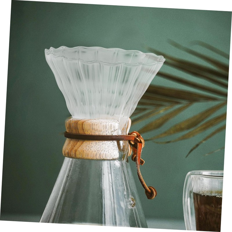 SHINEOFI 2pcs Heat Resistant Thick Glass Coffee Dripper Funnel Large