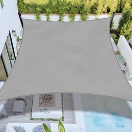 Bynbbur Sun Shade Sail 12'x24' Rectangle Shade Cloth for Garden, Permeable Shade Canopy Outdoor Patio Covers for Pergola Backyard Deck Outside Activity, Light Gray