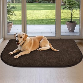 DOMUSTEX Dirt Trapper Dog Door Mat 32" x 47" / 80cm x 120cm, Washable Kitchen Rug, Non Slip Kitchen Mat for Floor, Absorbent Indoor Entryway Rug for Laundry, Bathroom, Bedroom