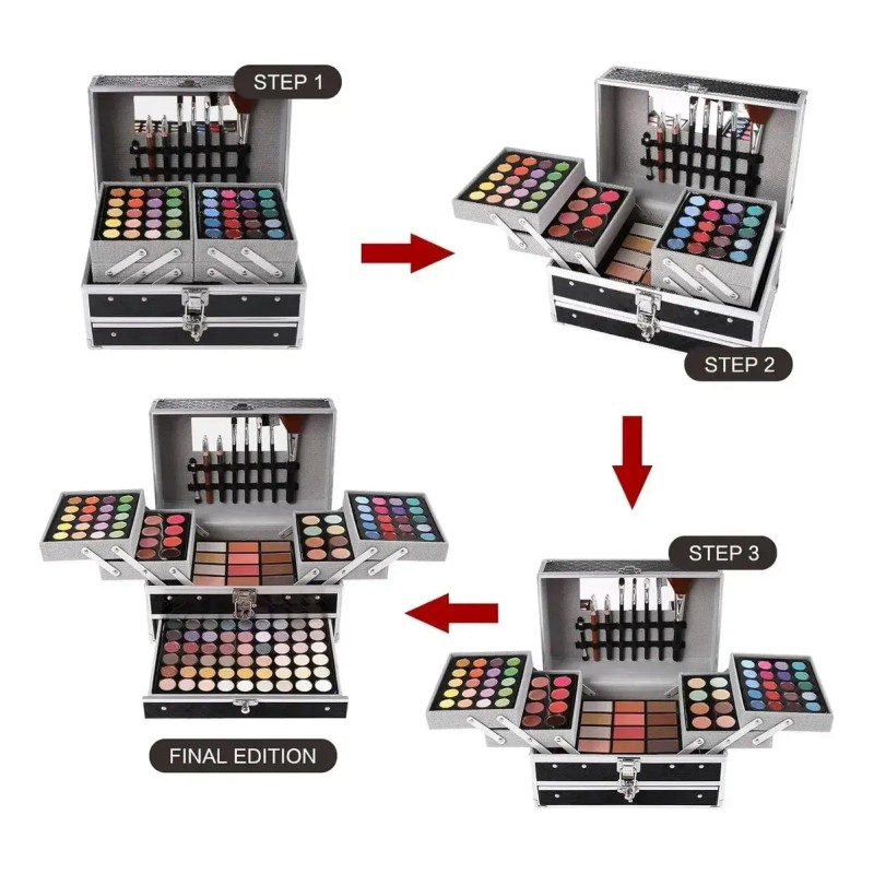 Set de Maquillaje Charmcode de 144 Piezas con Estuche Negro