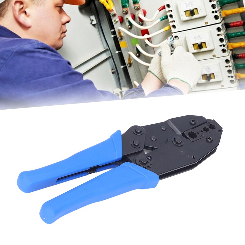 Crimping Pliers Ratchet 5 Hole Hex Coaxial Cable Terminal Cold