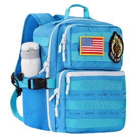 flipfit 9L Mini Tactical Backpack Small Military Gym Backpack for Men Women Molle Daypack Camping Backpack with Patch(Turquoise)