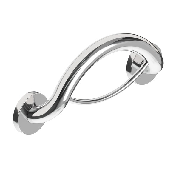 HEALTHCRAFT Plus Series Towel Ring, Bath & Shower Grab Bars, Shower and Bathroom Safety, Stainless-Steel, Wall-Mounted Heavy Duty for Elderly, Seniors or Handicapped/Up to 500Lbs/ Polished Chrome