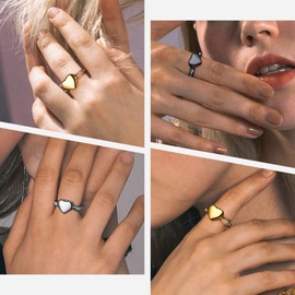 Richsteel Memorial Love Heart Stainless Steel Cremation Urns Ring For Men Women Pet Ashes Rings Jewellery