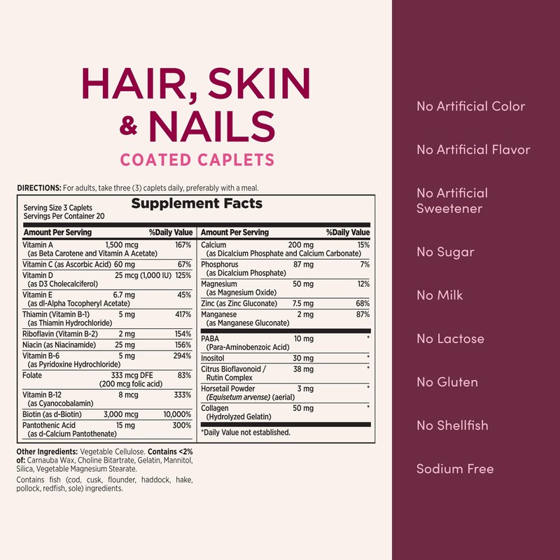 Nature's Bounty Optimal Solutions Hair, Skin & Nails Formula, with