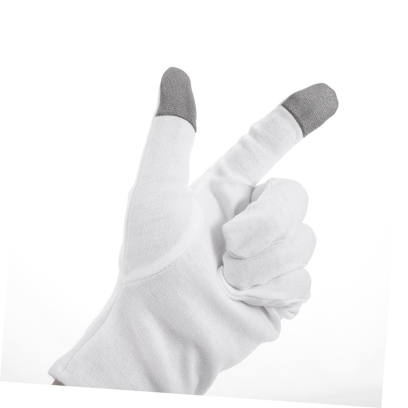 WOONEKY 2 Pairs Cotton Sleep Gloves with Built Lotion for