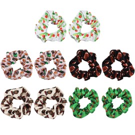 10pcs Sport Hair Scrunchies, Football Scrunchies Elastic Silk Satin Hairband Rugby Scrunchy for Super Bowl Sport Hair Ties Ponytail Holders for Girls Women Players Teams (5 Styles)