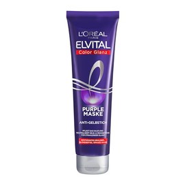 L'Oréal Paris Elvital Hair Treatment for Blonde, Highlighted, Grey Hair, Neutralises Yellow Tones, Colour Shine Purple Care Mask Against Yellow Tones, 6 x 150 ml