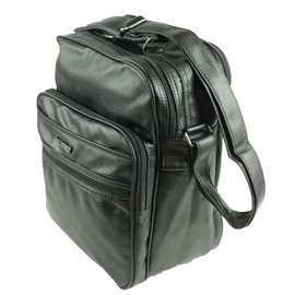 Bag Street Men's Shoulder Bag Faux Leather Black 28 x 14 x 36 cm, black, Modern