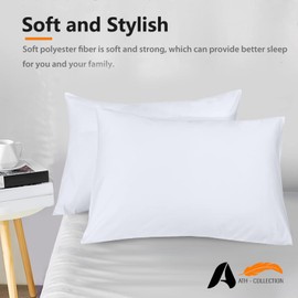 A ATH COLLECTION 100% Egyptian Cotton Pair OF Pillowcases 200 Thread Count Soft Pillow Cases 2 Pack (White)