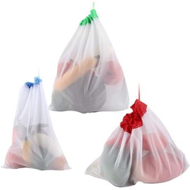 12 Unids Bolsas Reutilizables Malla de Cordón Producir Bolsas Ecologicas para Fruta y Verdura Bolsa de Compras con Peso de Tara en Etiquetas Juguetes Bolsa