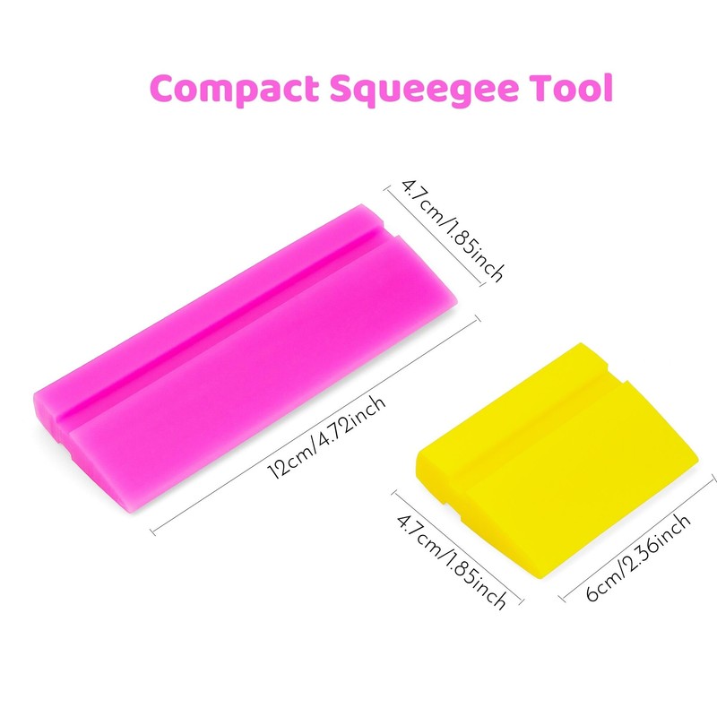 2-Piece DIY Mini Squeegee Set - Soft Silicone Window Tint