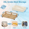 efluky 2-Pack Bamboo Under Bed Storage Containers with Wheels, Under