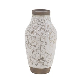 Deco 79 Ceramic Decorative Vase Centerpiece Vase, Flower Vase for Home Decoration 8" x 8" x 16", White