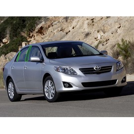 Rvinyl Pillar Post Pre Cut Window Trim Kits in Matte Black Compatible with Toyota Corolla 2003-2008 - Adhesive Backs