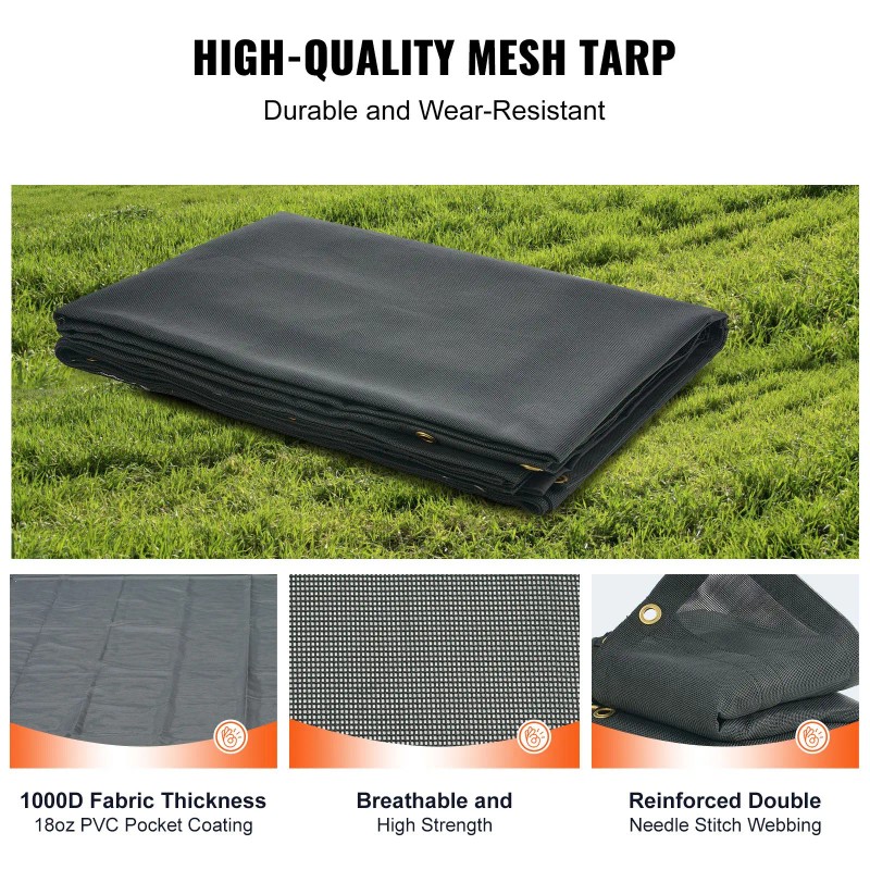 8 X 18 ft Heavy Duty Black PVC Coated Dump