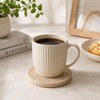 4" Natural Travertine Stone Coasters Set of 4,Round Stone Cup
