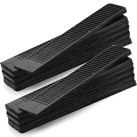 XIYAOXI Composite Shims 8" Plastic Wedges (12 Pack) - Extreme Load Support Leveling Shims for Furniture, Door, Toilet, Table - Never Rot Shims with Anti-Slip Design（Black）