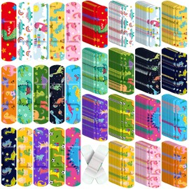 Estune 600 Pcs Bulk Kids Bandages Dinosaur 15 Styles Fun Children's Adhesive Bandages Colorful PE Flexible Bandages Cartoon Bandages for Kids Boys Girls Students