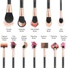 OMANIAC Makeup Brush Set Professional, 12 Pearlescent Wood Handle Makeup