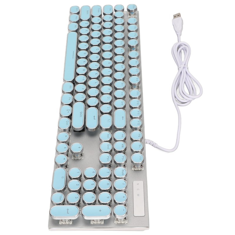 Blue Switch Mechanical Keyboard 104 Keys Backlight Ergonomic Retro Steampunk