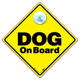 Dog On Board Sign, Dog on Board Car Sign, Car Sign for Dog Owners, Baby On Board Sign for Dog, Dog Vehicle Sign, Dog in Transit Sign, Dog in Car Sign 14cm x 14cm
