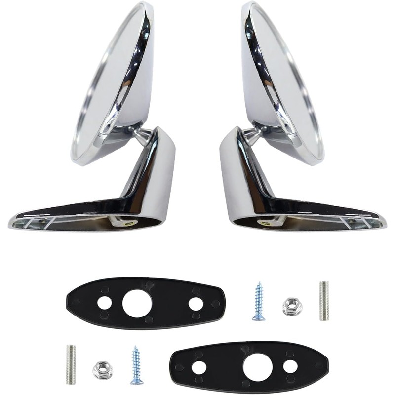 Prefer Warehouse Pair(2) Chrome Polished Outside Exterior Rearview Door Mirrors