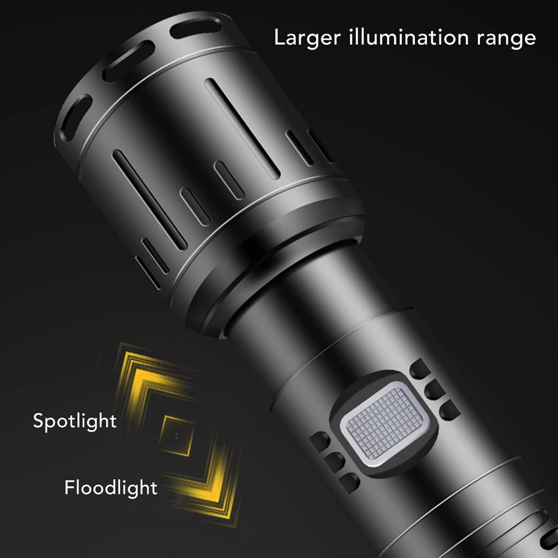 LED Rechargable Flashlight Super Bright Torch 3000lm Zoomable Outdoor Waterproof