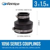 Fernco 2-Pack 1056-315 3" x 1-1/2" Flexible PVC Reducing Pipe