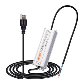 LuckWebs 24V 60W Waterproof LED Driver Power Supply AC90-130V to DC24V2.5A Low Voltage IP67 Transformer Outdoor LED Garden Light Power Supply Suitable for Indoor and Outdoor 24V Devices