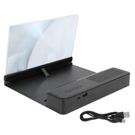 26X 10 Inch Wireless Speaker Mobile Phone Screen Magnifier Bluetooth Sound Bracket MagnifyBlack