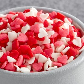 Oasis Supply Valentine's Hearts Sprinkle Quins, 8-Ounce, Red, White and Pink