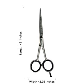 Hairdressing Barber Hair Cutting Scissor for Professional Barbers Stainless Steel Hair Cutting Shears - for Salon Barber Accessories, Men, Women, Children and Adult Hair Scissors (Silver Black, 6)