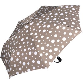 Knirps Slim Duomatic Dots Pocket Umbrella, taupe