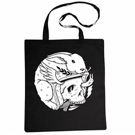 Reifen-Markt Tasche Umhängetasche Biker - Rocker - Gothic - Vintage - Skull - Ghost - Chopper - Custom Bike - Ghostwriter - MC - Biker Club Einkaufstasche Schulbeutel Turnbeutel in Schwarz