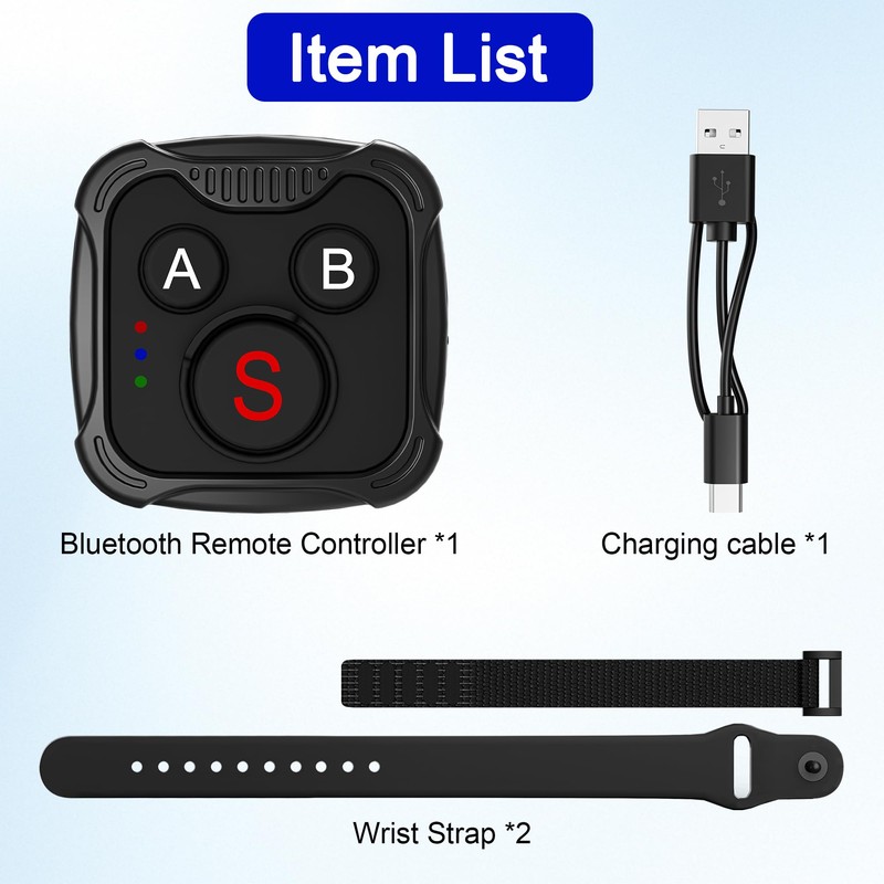 Bluetooth Remote Control for GoPro Hero 13/12/11/10/9/MAX, Insta360 X5/X4/X3/Ace Pro/Ace