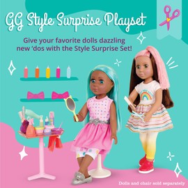 Glitter Girls – 14-Inch Doll Accessories – Hair Salon Set – Blow Dryer, Mirror, & Hair Styling Tools – Pretend Hair Products 3+ Years– Style Surprise Playset