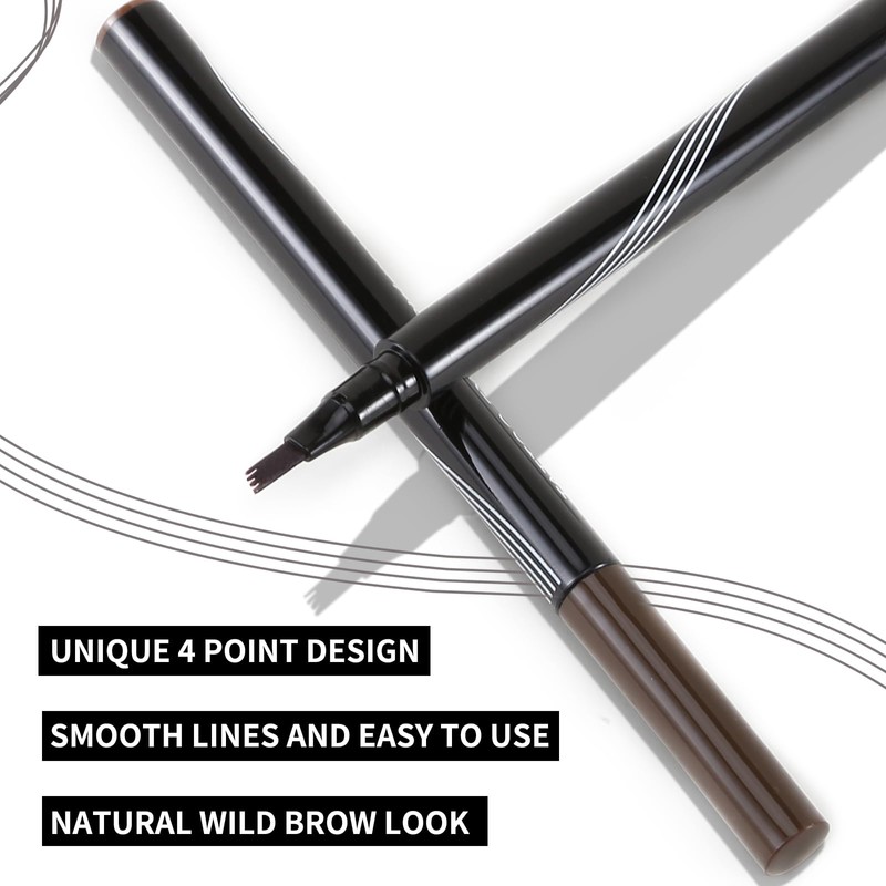 Boobeen Waterproof Eyebrow Pen-Micro Tip Eyebrow Pen, Liquid Eyebrow Fork