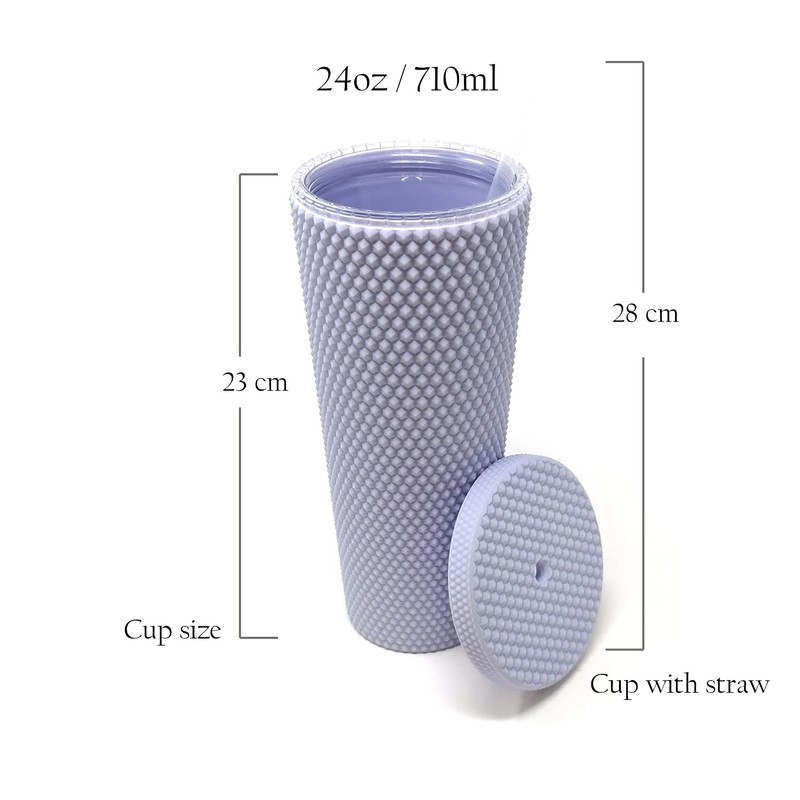 Nadia's Little Treasures Studded Cup Tumbler Straw Lid - Plastic