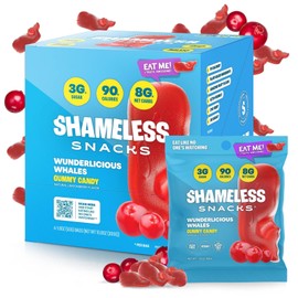 Shameless Snacks - Healthy Low Calorie Snacks, Low Carb Keto Gummies (Gluten Free Candy) - 6 Pack Wunderlicious Whales