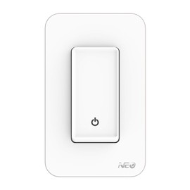 NEO Tuya WiFi 2.4G Smart US Light Switch with 1 Ways with Ground, Remote Control, No Hub Required, Work with Alexa