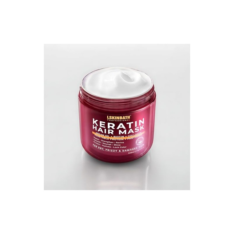 LSKINBATH Professional Keratin Hair Mask, 16.9 Fl Oz, with Argan