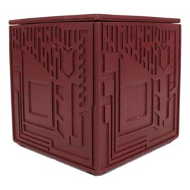 Ebros Gift Frank Lloyd Wright Textile Block System Design Maroon Small Decorative Box 2.75" High Cube Resin Keepsake Small Stash Container. (Samuel Freeman House)