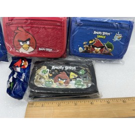 Unbranded Angry Birds (Set of 3) Trifold Kids Wallet Money Coin Holder (Red, Black, Blue)
