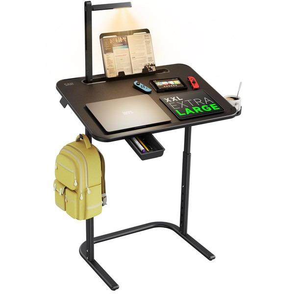 SAIJI TV Tray Table with LED Light, Heavy Duty Side