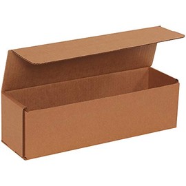 BOX USA 14" L x 4" W x 4" H Corrugated Cardboard Shipping Mailer, Kraft, Tab Lock, Easy to Fold Mailer for Packaging and Shipping (Pack of 50)